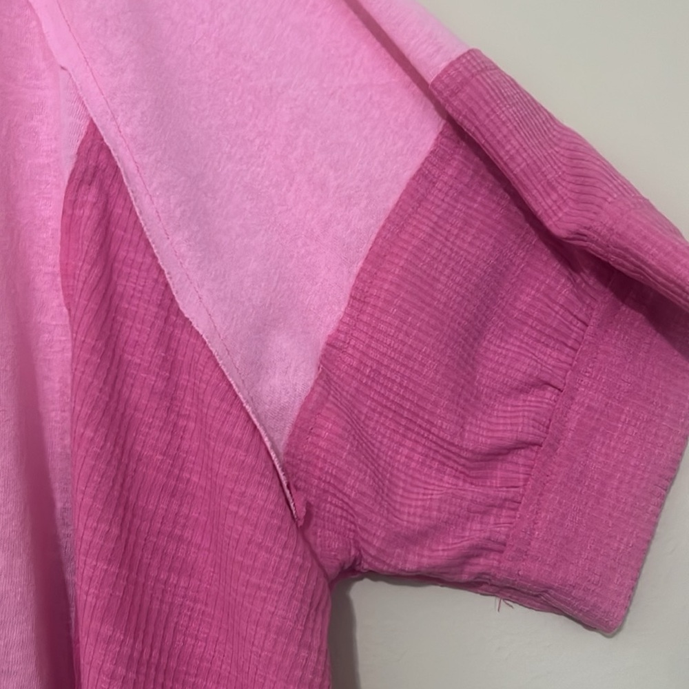 POL oversized Pink Colorblock Blouse - Picture 3 of 5